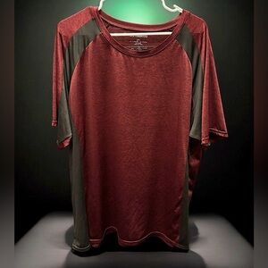 Real Essentials Maroon and Charcoal Short Sleeve Tee 2XL